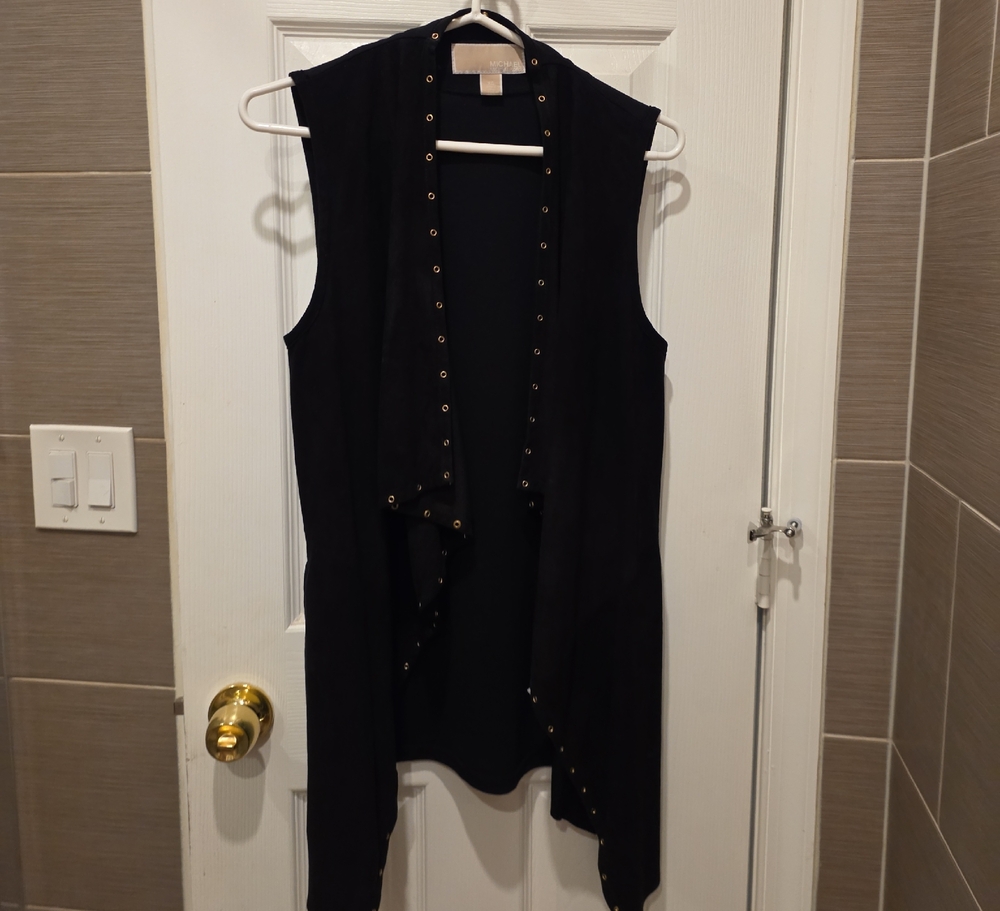Michaels Black Vest with Gold Eyelets